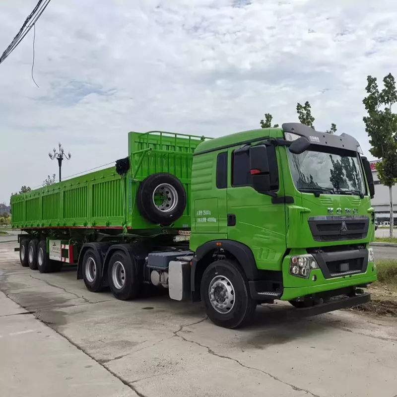 Semirremolque volquete con basculamiento lateral doble