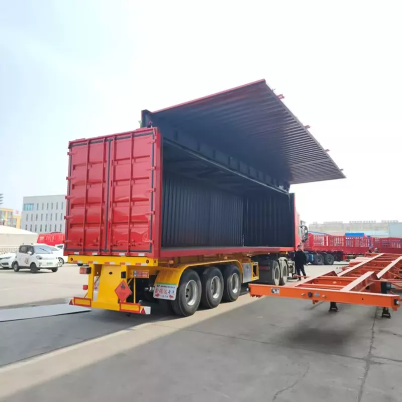 Semirremolque con caja de apertura de alas de doble lado