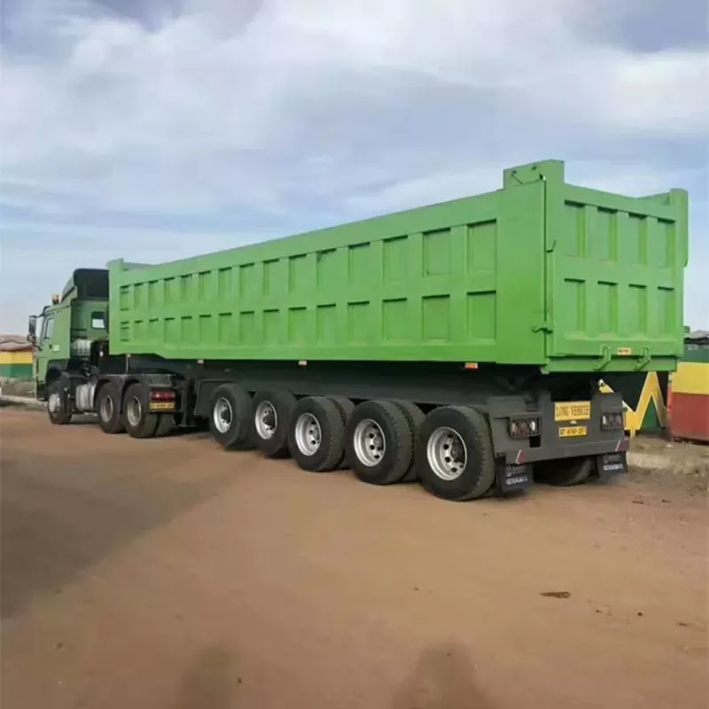 Semirremolque volquete basculante trasero de caja rectangular