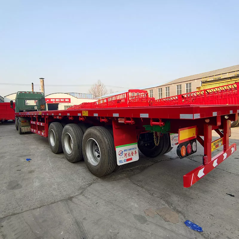 Semirremolque de transporte de plataforma de tres ejes