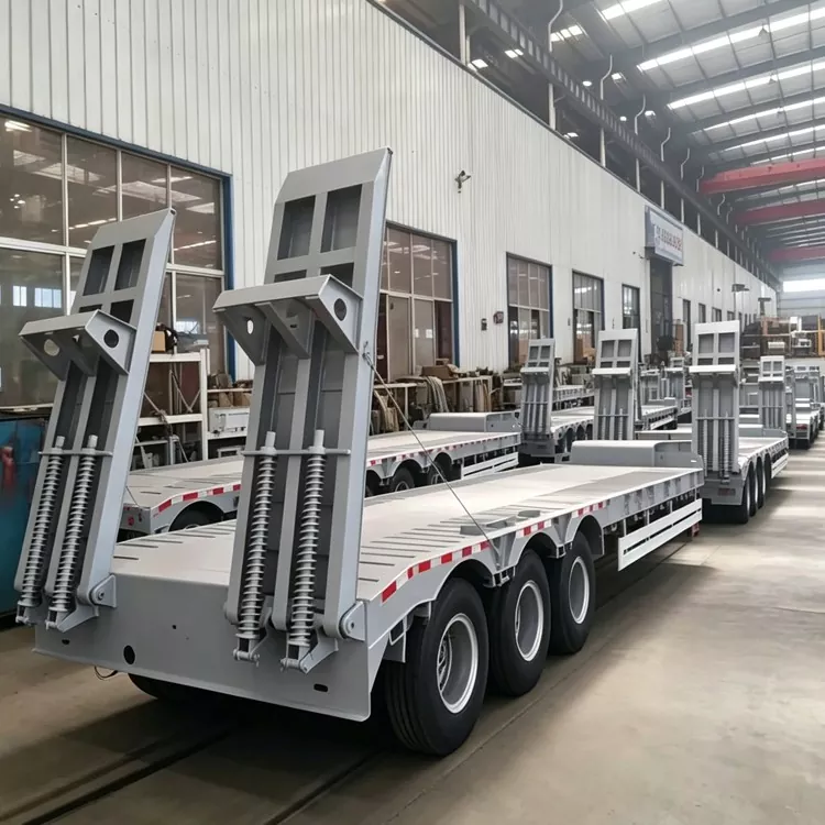 Semirremolque de transporte pesado con plataforma abatible ultrabaja